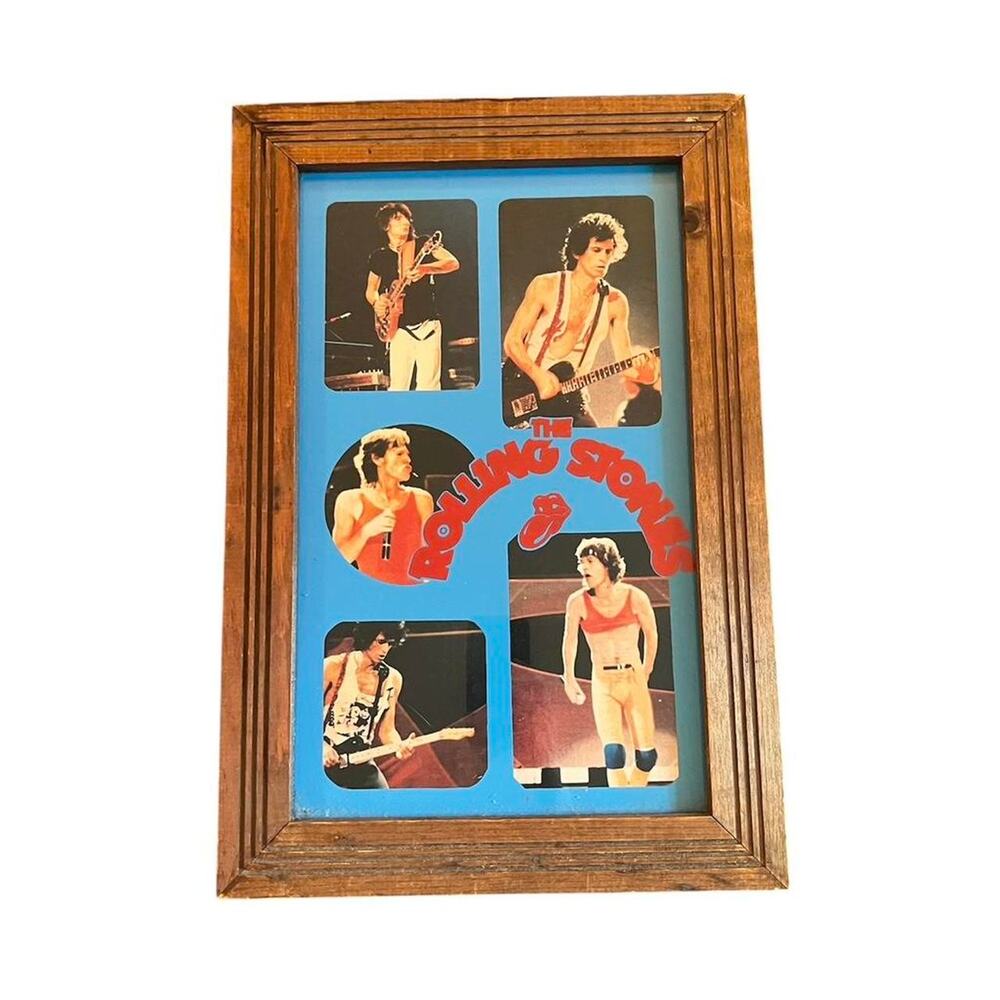Vintage 1970s Rolling Stones Carnival Mirror - Iconic Tongue Logo - Prize Glass